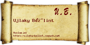 Ujlaky Bálint névjegykártya